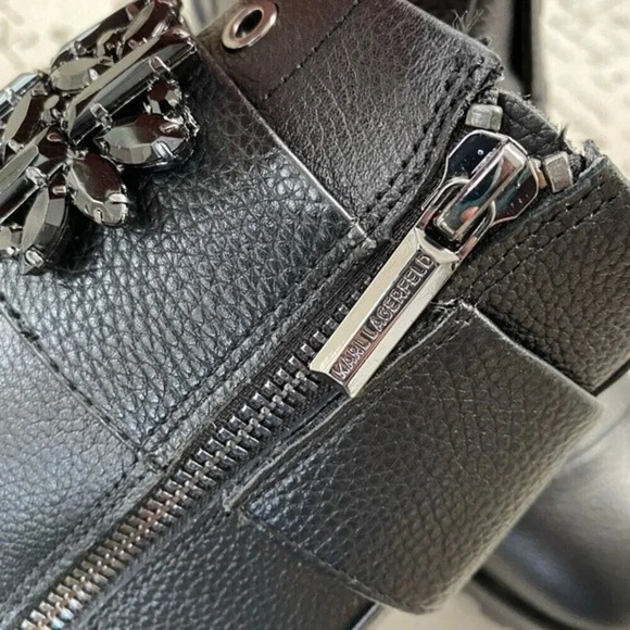 NEW, Karl Lagerfeld Paris, Pippa Lace Up Boot, Black - Picture 14 of 15